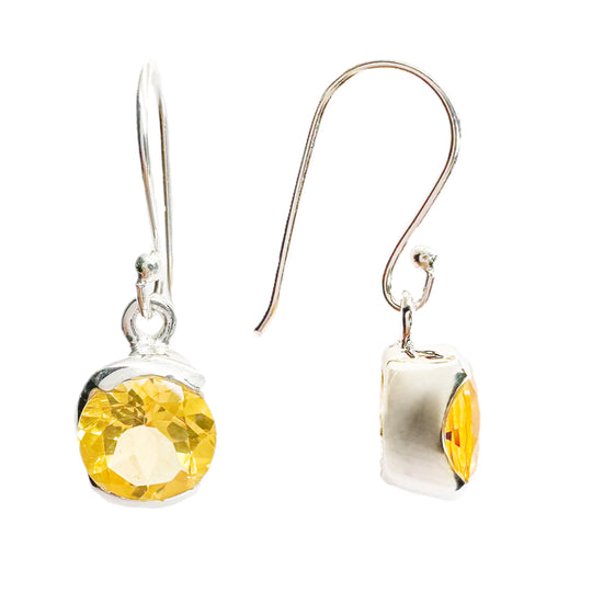 Citrine Sterling Silver Drop Earrings