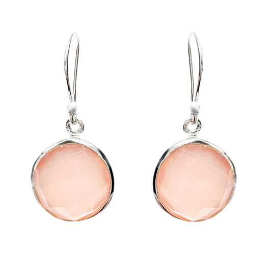 Pink Chalcedony Sterling Silver Earrings
