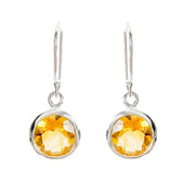 Citrine Sterling Silver Drop Earrings