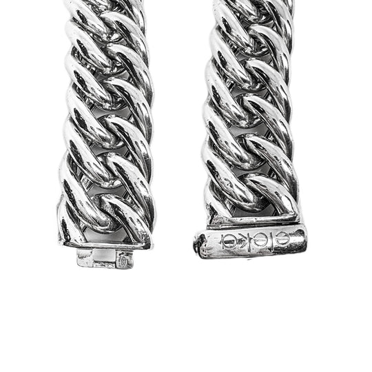 Large Sterling Silver Curb Bracelet
