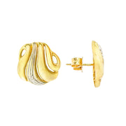 18ct White & Yellow Gold Diamond Earrings
