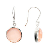 Pink Chalcedony Sterling Silver Earrings