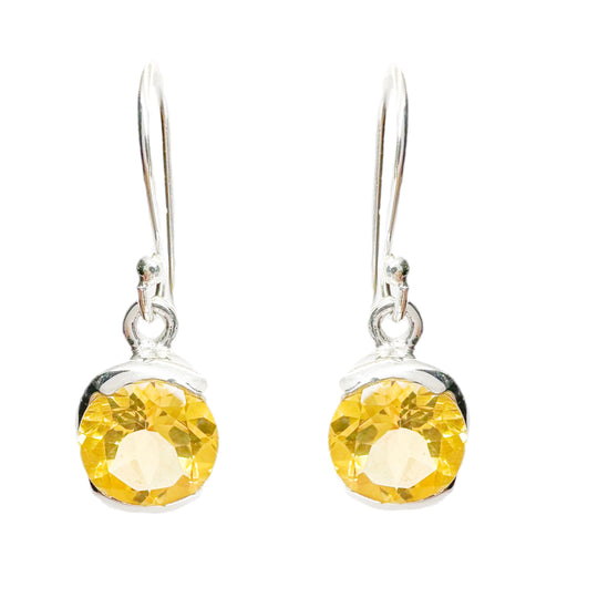 Citrine Sterling Silver Drop Earrings