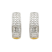 18ct Three Row Diamond Huggie Earrings