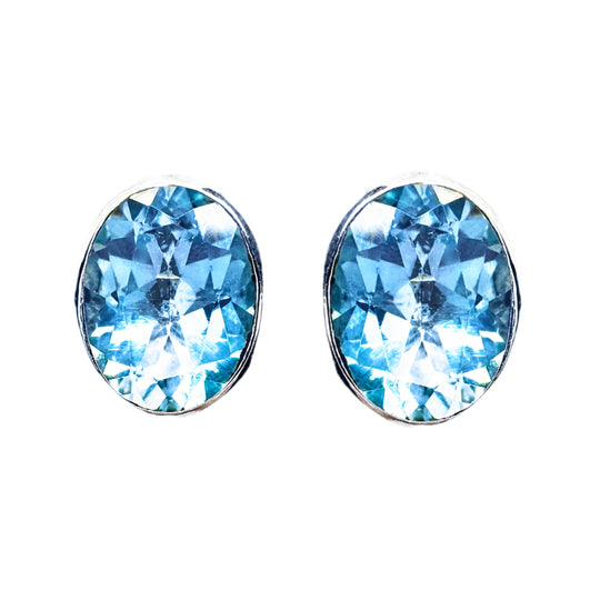 Topaz Sterling Silver Stud Earrings 