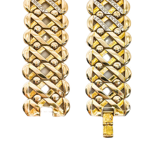 18ct Yellow Gold Wide Lattice Bracelet 