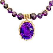 14ct Amethyst & Diamond Necklace