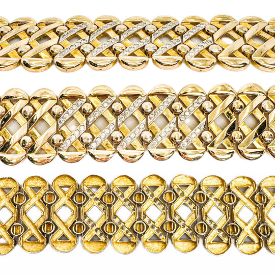 18ct Yellow Gold Wide Lattice Bracelet 
