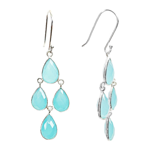 Blue Chalcedony Sterling Silver Earrings