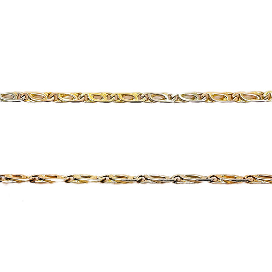 14ct Yellow, White & Rose Gold Bracelet