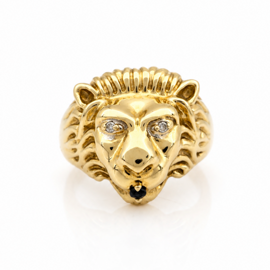 Löwenring aus 9 Karat Gelbgold