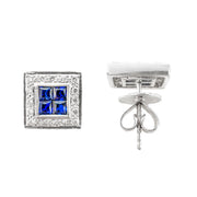 18ct White Gold Sapphire & Diamond Earrings