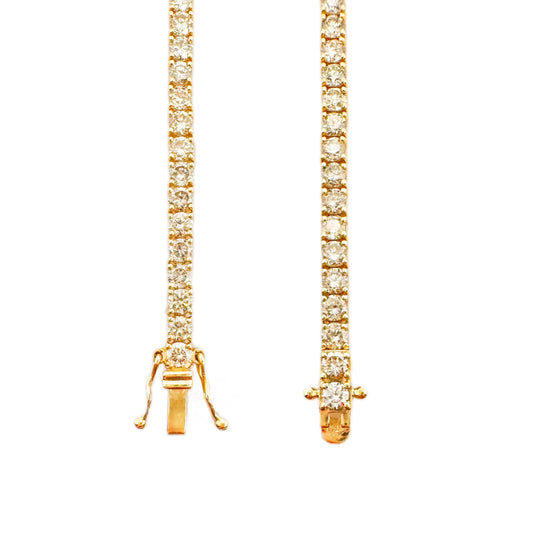 14ct Yellow Gold Diamond Tennis Bracelet