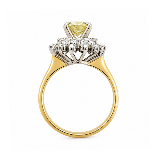 18ct Vintage Sunburst Diamond Ring