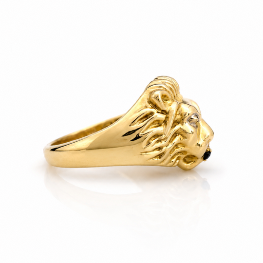 Löwenring aus 9 Karat Gelbgold