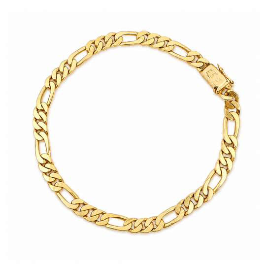18ct Yellow Gold Figaro Bracelet 