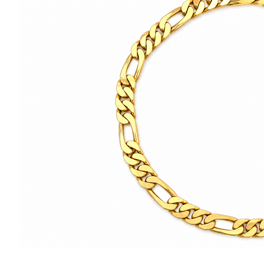 18ct Yellow Gold Figaro Bracelet 
