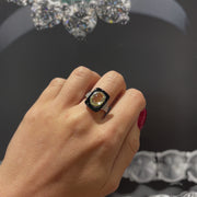 14ct Sapphire & Onyx Vintage Diamond Ring