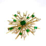 18ct Yellow Gold Emerald, Pearl & Diamond Pendant