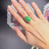 14ct Jade & Cubic Zirconia Ring