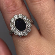 18ct White Gold Sapphire & Diamond Ring