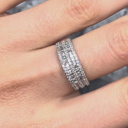 18ct White Gold Baguette & Round Diamond Ring, 1.00ct