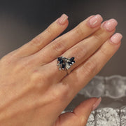 18ct White Gold Sapphire & Diamond Cluster Ring