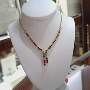 18ct Ruby, Sapphire, Emerald & Diamond Necklet