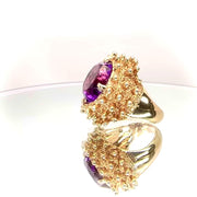 14ct Yellow Gold Sputnik Amethyst Ring