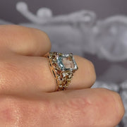 14ct Vintage Aquamarine Ring