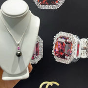 14ct Tahitian Pearl & Pink Sapphire Diamond Pendant