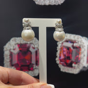 18ct White Gold South Sea Pearl Drop Earrings