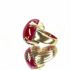 9ct Yellow Gold Created Ruby Ring