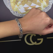 14ct White Gold Tanzanite & Diamond Bracelet
