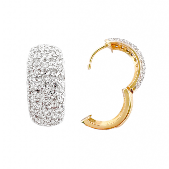 18ct Yellow Gold Diamond Huggie Earrings