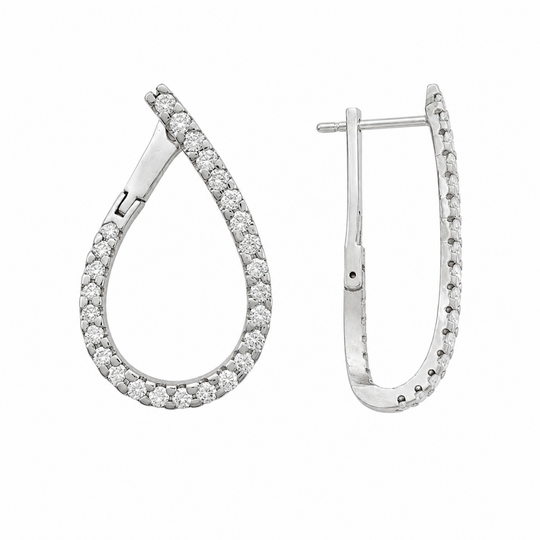 18ct Teardrop Diamond Earrings