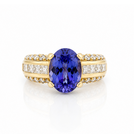 14ct Tanzanite & Diamond Ring 