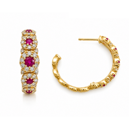 14ct Ruby & Diamond Earrings