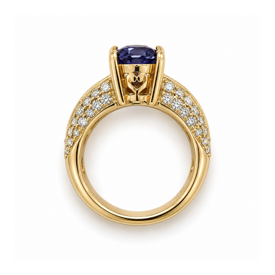 14ct Tanzanite & Diamond Ring 