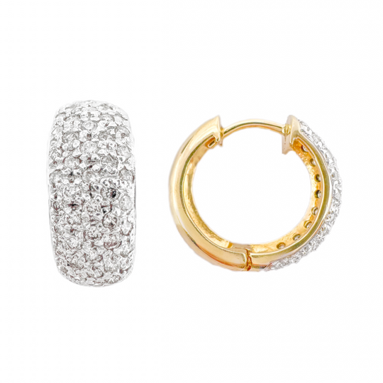 18ct Yellow Gold Diamond Huggie Earrings