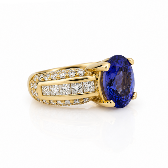 14ct Tanzanite & Diamond Ring 