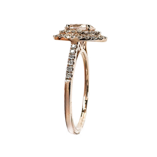 10ct Rose Gold Morganite & Diamond Ring