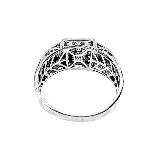 10ct White Gold Diamond Mens Ring