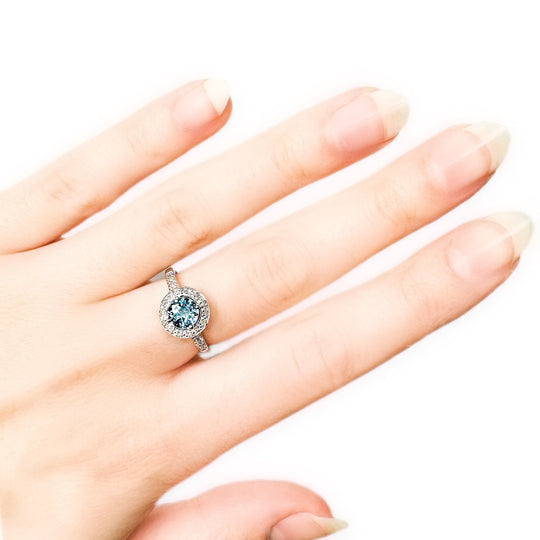 10ct White Gold Topaz & Diamond Ring