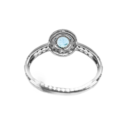 10ct White Gold Topaz & Diamond Ring