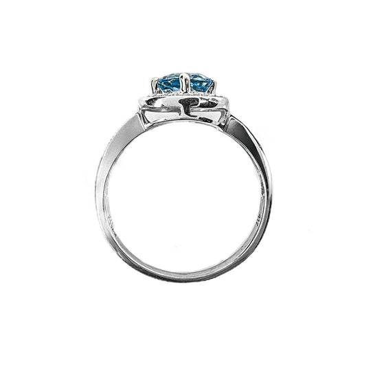 10ct White Gold Topaz & Diamond Ring