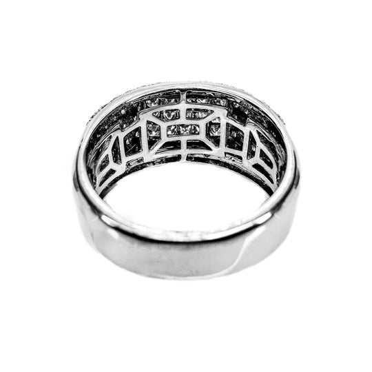 14ct White Gold Diamond Mens Ring