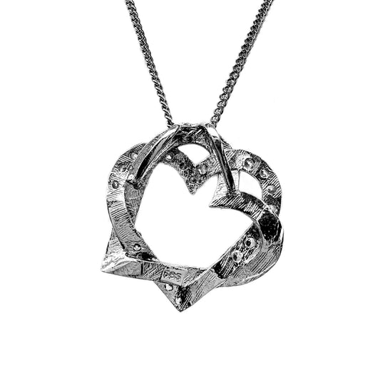 14ct White Gold & Diamond Heart Pendant