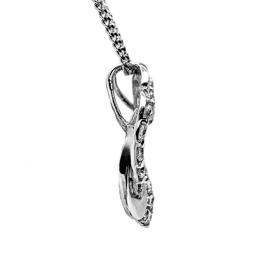14ct White Gold & Diamond Heart Pendant