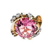 14ct Yellow Gold Created Pink Sapphire Ring